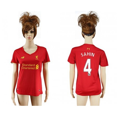 Women's Liverpool #4 Sahin Red Home Soccer Club Jersey