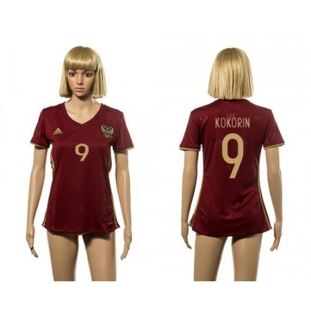 Women's Russia #9 Kokorin Red Home Soccer Country Jersey