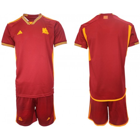 Men's AS Roma Custom 2023/24 Red Home Soccer Jersey Suit