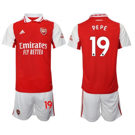 Men's Arsenal F.C #19 Nicolas Pepe 2023 Red Home Soccer Jersey Suit