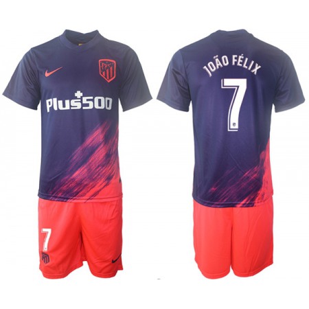 Men's Athletic De Madrid #7 Joao Felix Purple Away Soccer Jersey Suit