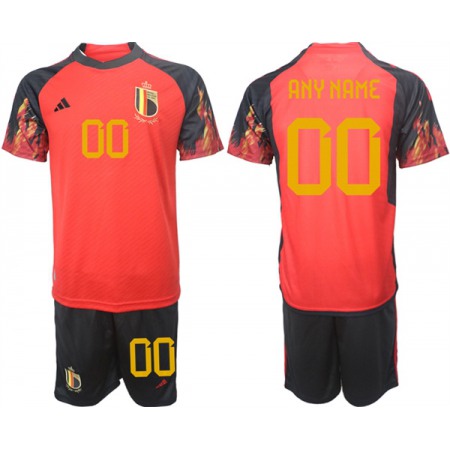 Men's Belgium Custom Red 2022 FIFA World Cup Home Soccer Jersey Suit