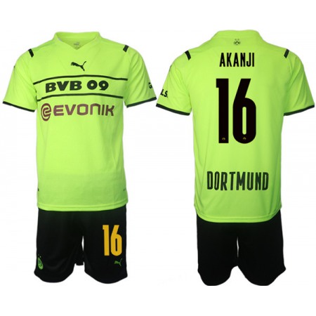Men's Borussia Dortmund #16 Manuel Akanji 2021/22 Green PUMA Cup Soccer Jersey Suit