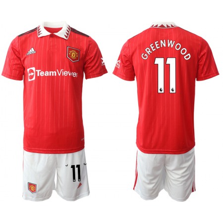 Men's Manchester United #11 Greenwoond 22/23 Red Home Soccer Jersey Suit
