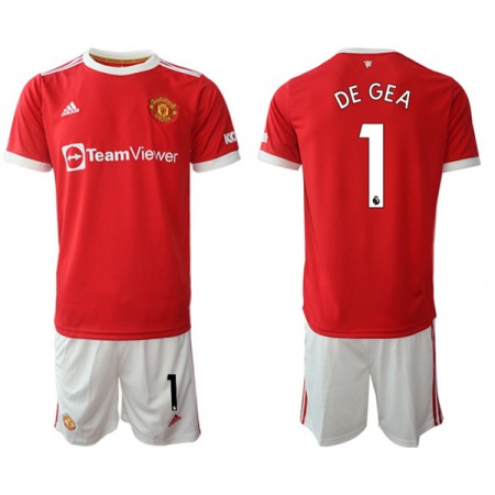 Men's Manchester United #1 David de Gea Red Home Soccer Jersey Suit