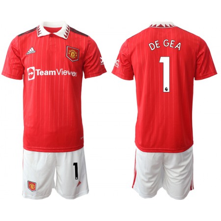 Men's Manchester United #1 Degea 22/23 Red Home Soccer Jersey Suit