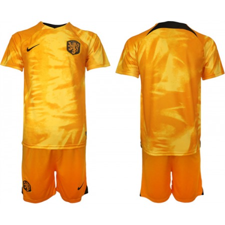 Men's Netherlands Blank Orange Home Soccer Jersey Suit