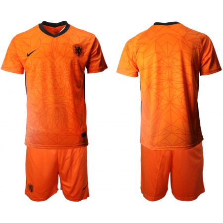 Men's Netherlands National Team Custom Orange Home Soccer Jersey Suit