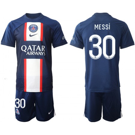 Men's Paris Saint-Germain #30 Lionel Messi 2023 Navy Home Soccer Jersey Suit
