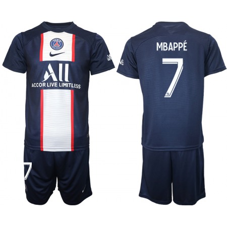 Men's Paris Saint-Germain #7 Mbappe 2023 Navy Home Soccer Jersey Suit