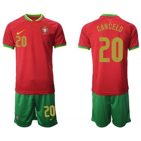 Men's Portugal #20 Cancelo Red Home Soccer Jersey Suit