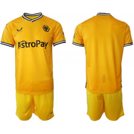 Men's Wolverhampton Wanderers Custom 2023/24 Gold Home Soccer Jersey Suit