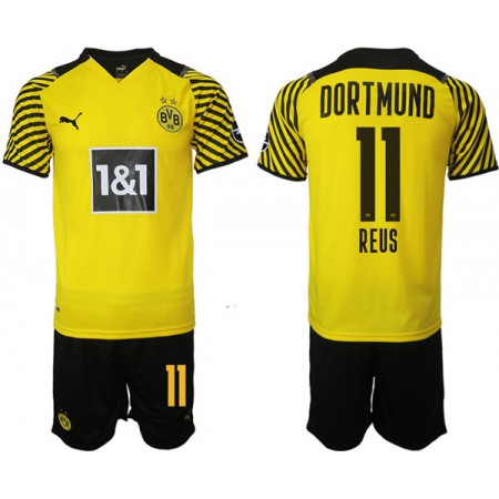 Men's Borussia Dortmund #11 Marco Reus Yellow Home Soccer Jersey Suit