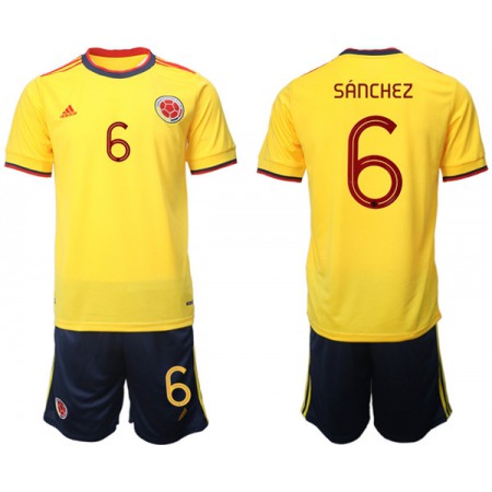 Men's Colombia #6 Davinson Sanchez Yellow Home Soccer Jersey Suit
