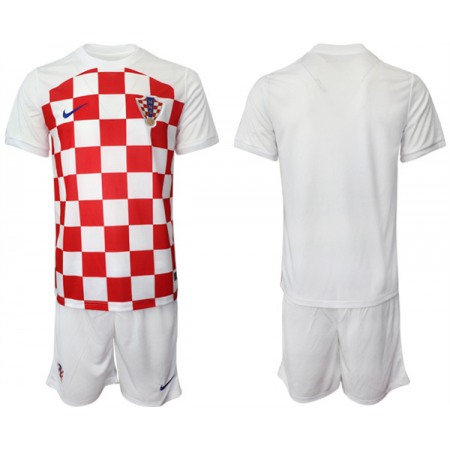 Men's Croatia Blank White Home Soccer Jersey Suit