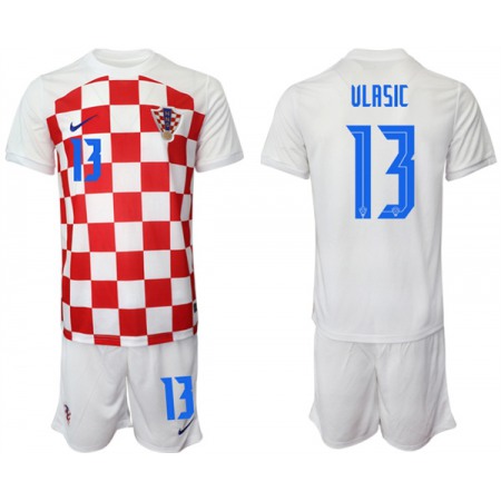 Men's Croatia #13 Vlasic White Home Soccer Jersey Suit