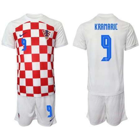 Men's Croatia #9 Kramaric White Home Soccer Jersey Suit