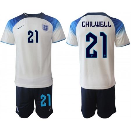 Men's England #21 Chilwell White Home Soccer Jersey Suit