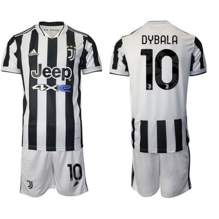 Men's Juventus #10 Paulo Dybala White/Black Home Soccer Jersey Suit