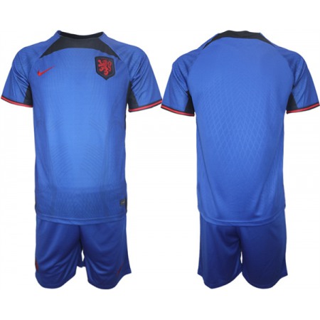 Men's Netherlands Blank Royal Away Soccer Jersey Suit