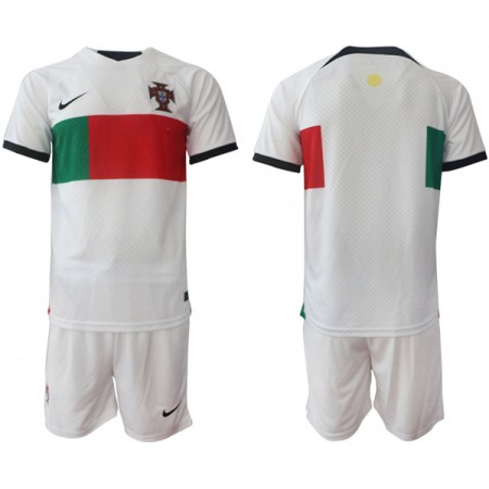 Men's Portugal Blank White Away Soccer Jersey Suit