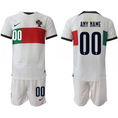 Men's Portugal Custom White Away Soccer Jersey Suit 001
