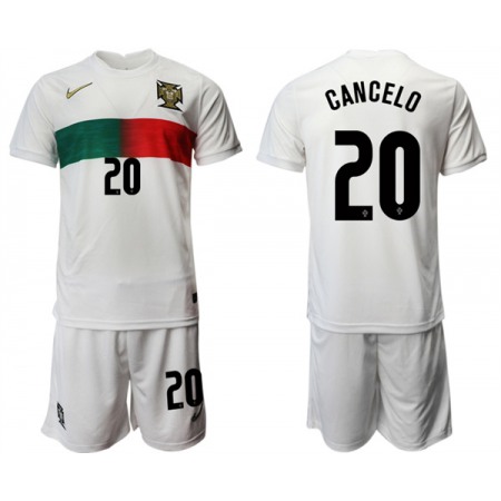 Men's Portugal #20 Cancelo White Away Soccer Jersey Suit 001