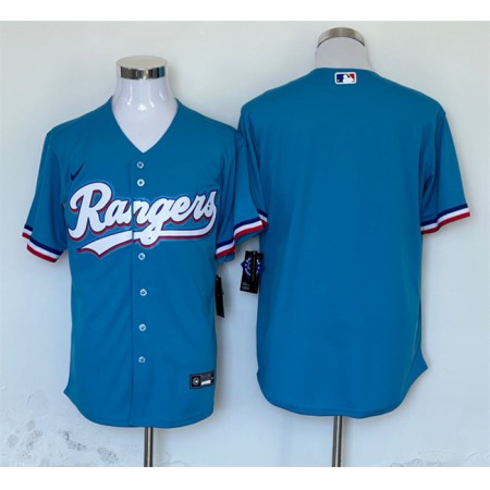 Men's Texas Rangers Blank Blue Cool Base Stitched Baseball Jersey