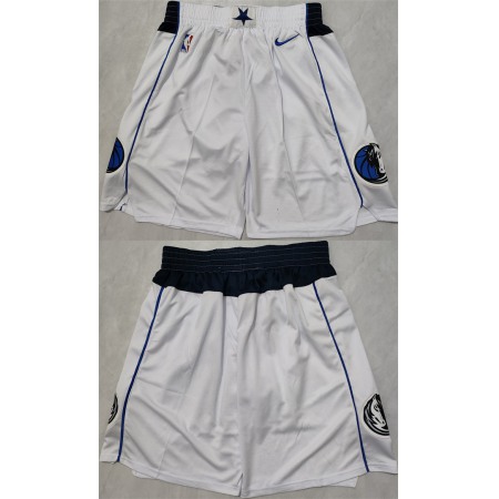 Men's Dallas Mavericks White Shorts (Run Small)