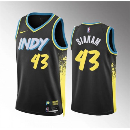 Men's Indiana Pacers #43 Pascal Siakam Black 2023/24 City Edition Stitched Basketball Jersey