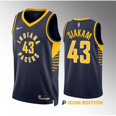 Men's Indiana Pacers #43 Pascal Siakam Navy Icon Edition Stitched Basketball Jersey