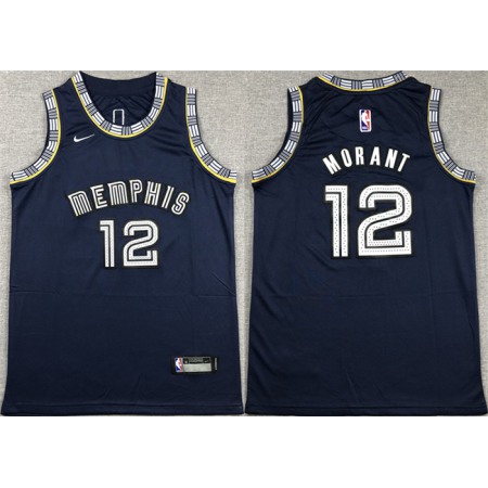 Youth Memphis Grizzlies #12 Ja Morant Navy Stitched Basketball Jersey