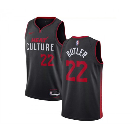 Youth Miami Heat #22 Jimmy Butler Black 2023/24 City Edition Stitched Jersey