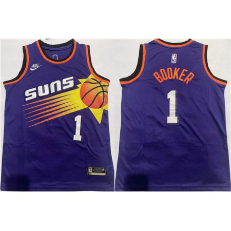 Youth Phoenix Suns #1 Devin Booker Purple Stitched Basketball Jersey