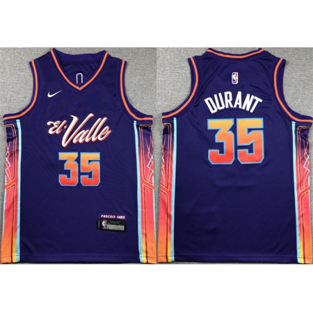 Youth Phoenix Suns #35 Kevin Durant Purple City Edition Stitched Basketball Jersey