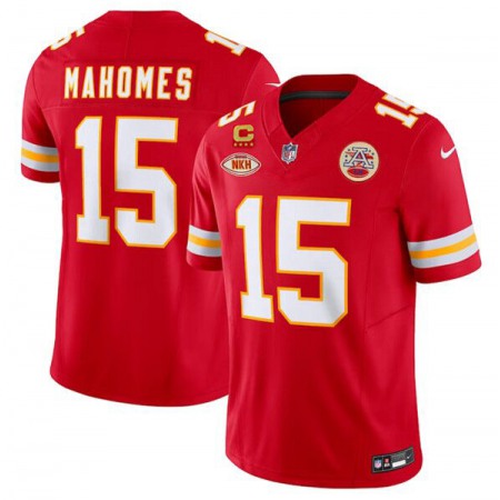 Men's Kansas City Chiefs #15 Patrick Mahomes Red 2024 F.U.S.E. With "NKH" Patch And 4-star C Patch Vapor Untouchable Limited Stitched Jersey