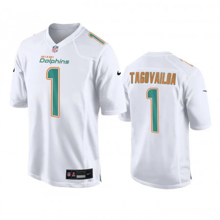 Men's Miami Dolphins #1 Tua Tagovailoa White Fashion Vapor Untouchable Stitched Football Jersey