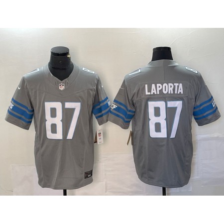 Men's Detroit Lions #87 Sam LaPorta Grey 2023 F.U.S.E. Vapor Untouchable Limited Stitched Jersey