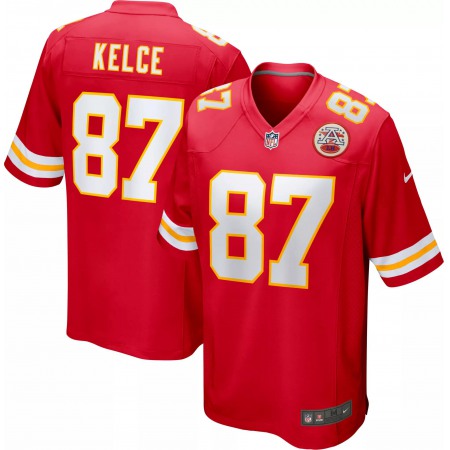 Men's Kansas City Chiefs #87 Travis Kelce Red Stitched Game Jersey