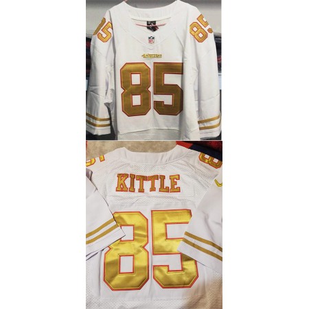Men's San Francisco 49ers Customized White Color With Gold Letters Limited Stitched Jersey