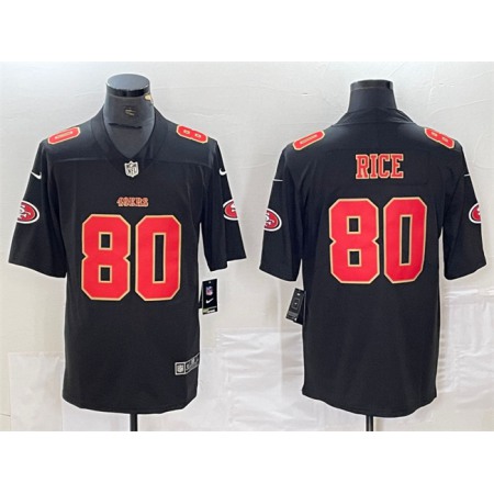 Men's San Francisco 49ers #80 Jerry Rice Black Vapor Untouchable Limited Stitched Jersey