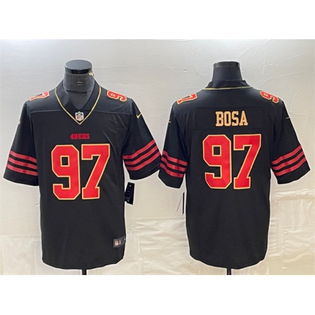 Men's San Francisco 49ers #97 Nick Bosa Black Gold Stitched Jersey