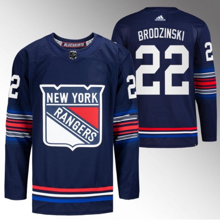 Men's New York Rangers #22 Jonny Brodzinski Navy Stitched Jersey