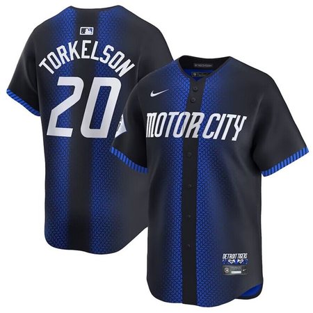 Youth Detroit Tigers #20 Spencer Torkelson 2024 Navy City Connect Cool Base Limited Stitched Baseball Jersey
