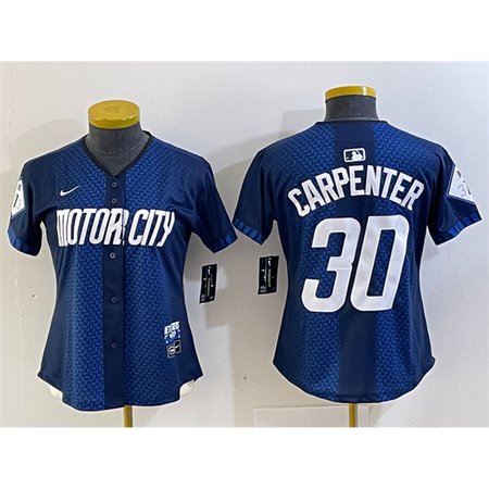 Women's Detroit Tigers #30 Kerry Carpenter 2024 Navy City Connect Cool Base Limited Stitched Baseball Jersey(Run Small)