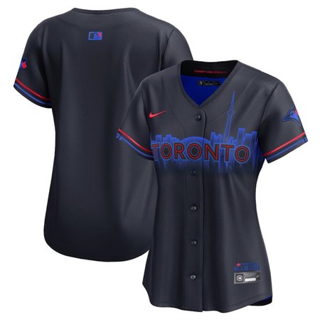 Women's Toronto Blue Jays Blank Black 2024 City Connect Limited Stitched Baseball Jersey(Run Small)