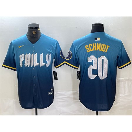 Men's Philadelphia Phillies #20 Mike Schmidt Blue 2024 City Connect Limited Stitched Jersey