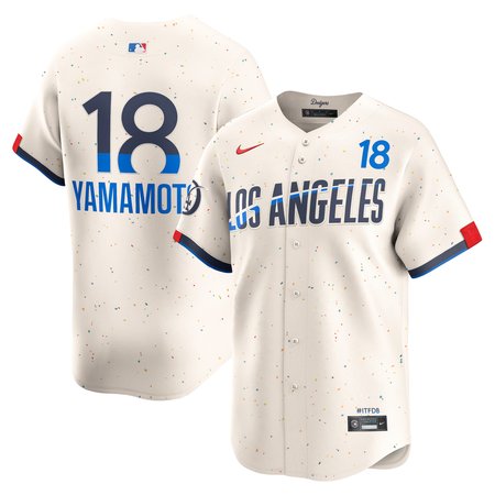 Men's Los Angeles Dodgers #18 Yoshinobu Yamamoto Nike Cream 2024 City Connect Limited Player Jersey