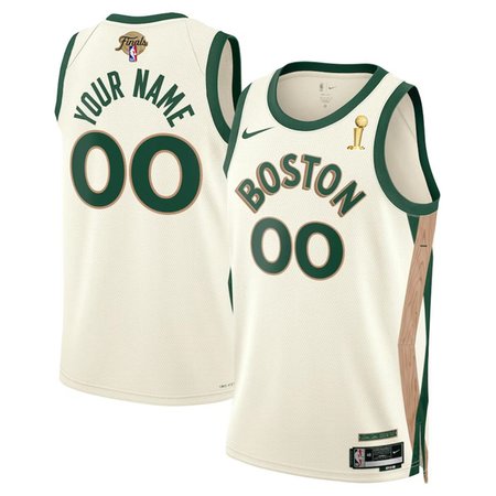 Men's Boston Celtics Active Player Custom 2024 Finals Champions City Edition Stitched Basketball Jersey