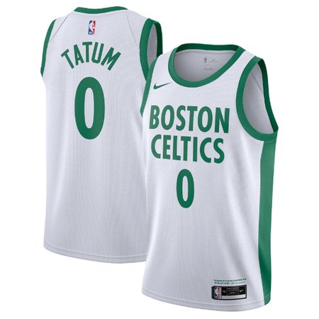 Men's Boston Celtics #0 Jayson Tatum White 2020/21 Swingman Stitched Basketball Jersey